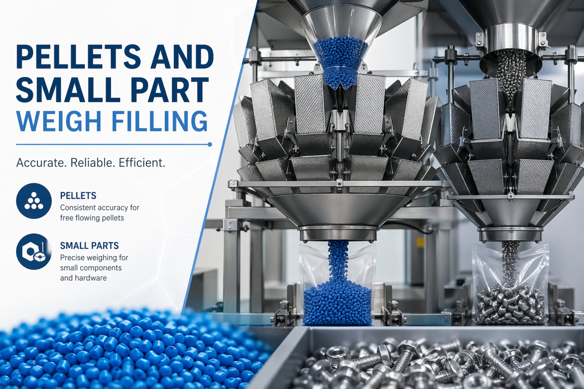 Pellets and small part weigh filling application banner